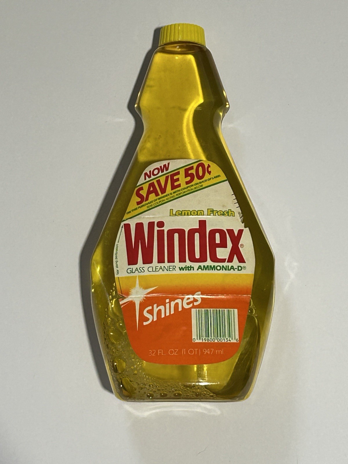 Vintage Windex Glass Cleaner Lemon Fresh Ammonia D 32 Oz Refill NOS New