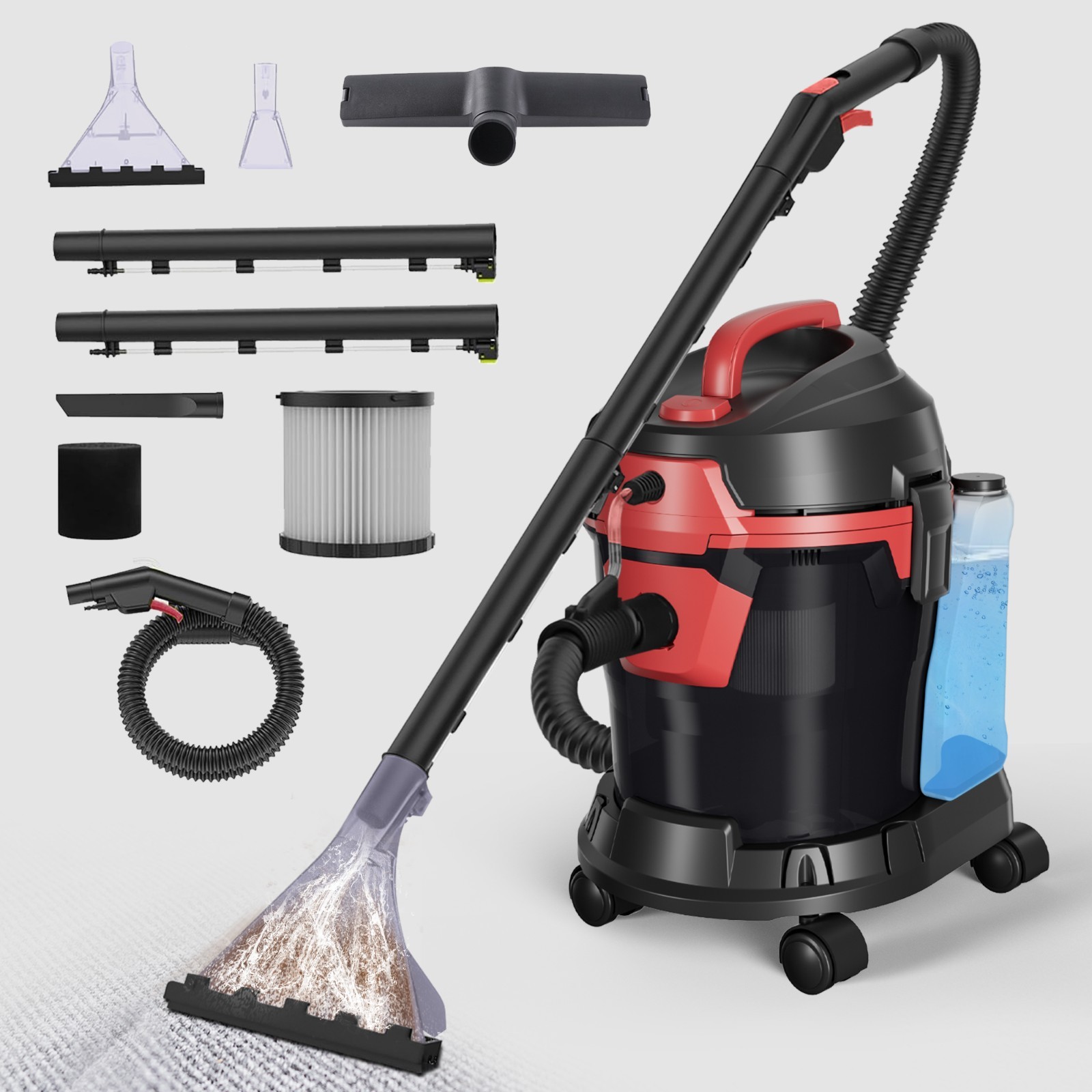 Vacmaster 6 Gallon 5.5HP Wet Dry Car Vacuum Cleaner Upholstery Shampoo 4-IN-1