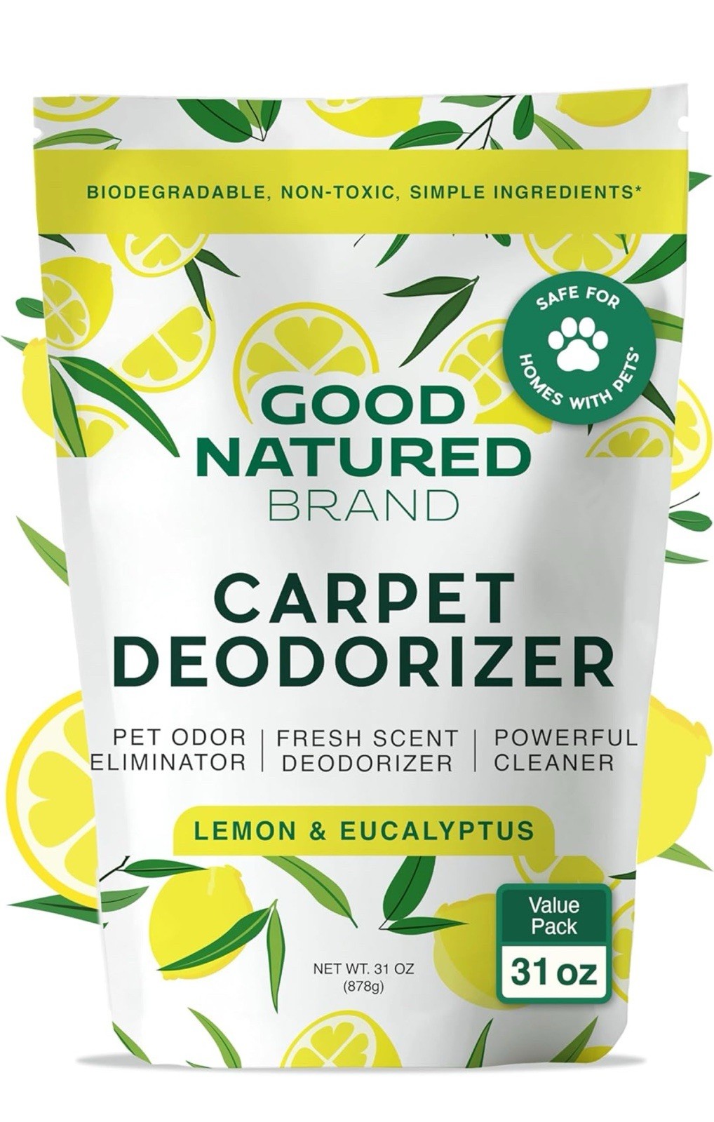 Good Natured Brand | Carpet Deodorizer & Freshener Powder | 31 Oz Pet Odor Elimi