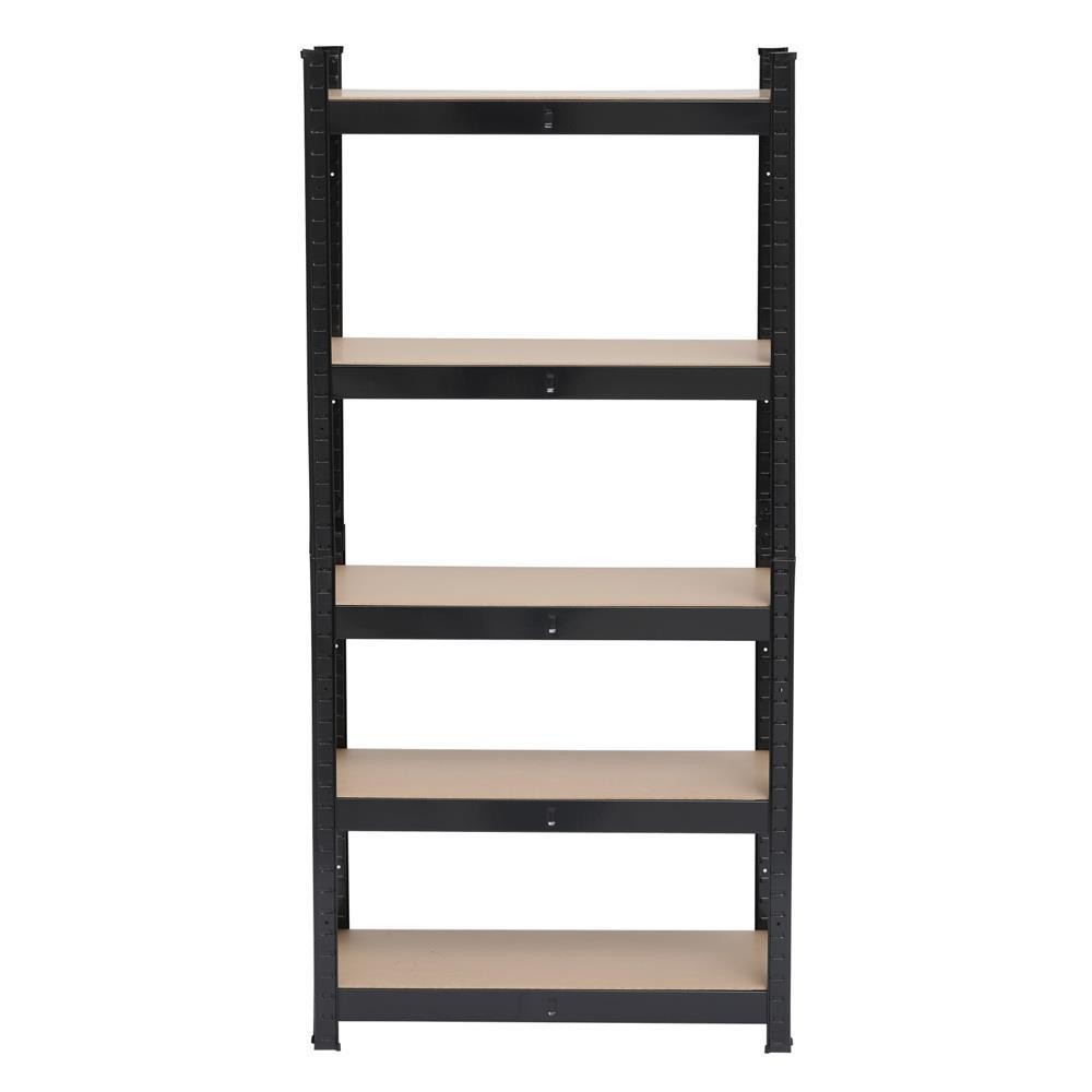 2x 5 Tier Heavy Duty Boltless Metal Shelving Shelves Storage Shelf Garage Black