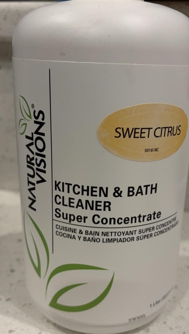 Natural Visions Kitchen & Bath Cleaner, Super Concentrate CITRUS 1L