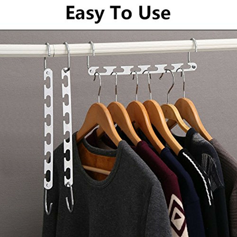 2PC Space Saver Saving Wonder Metal Hanger Clothes Closet Organize Hook Racks