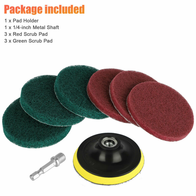7 Pack Drill Brush Power Scrubber Kit Cleaning Brush Cleaner Home Car Attachment