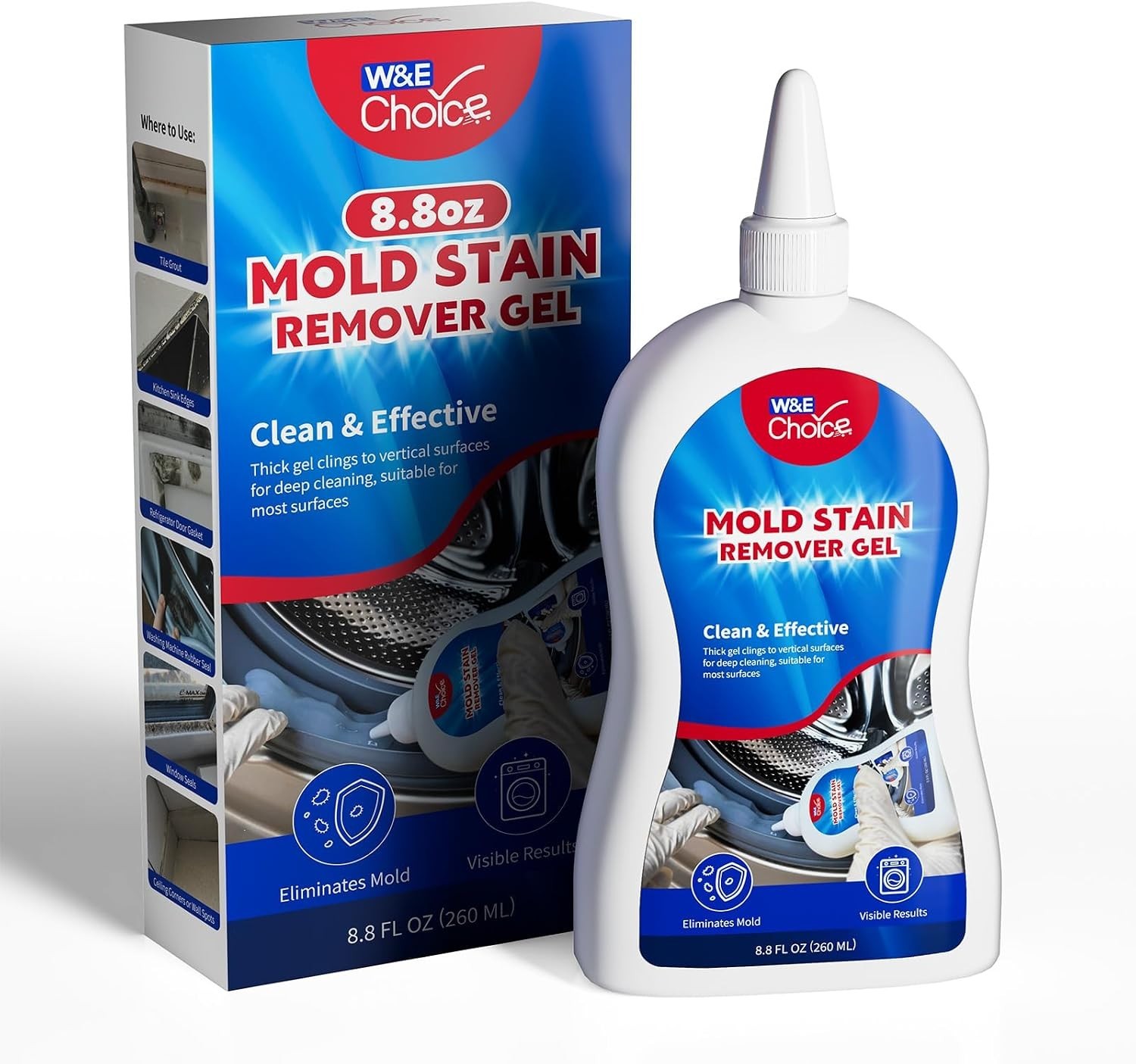 Mold Stain Remover Gel Cleaner for Shower, Bathroom Tile Grout and Caulk – He…