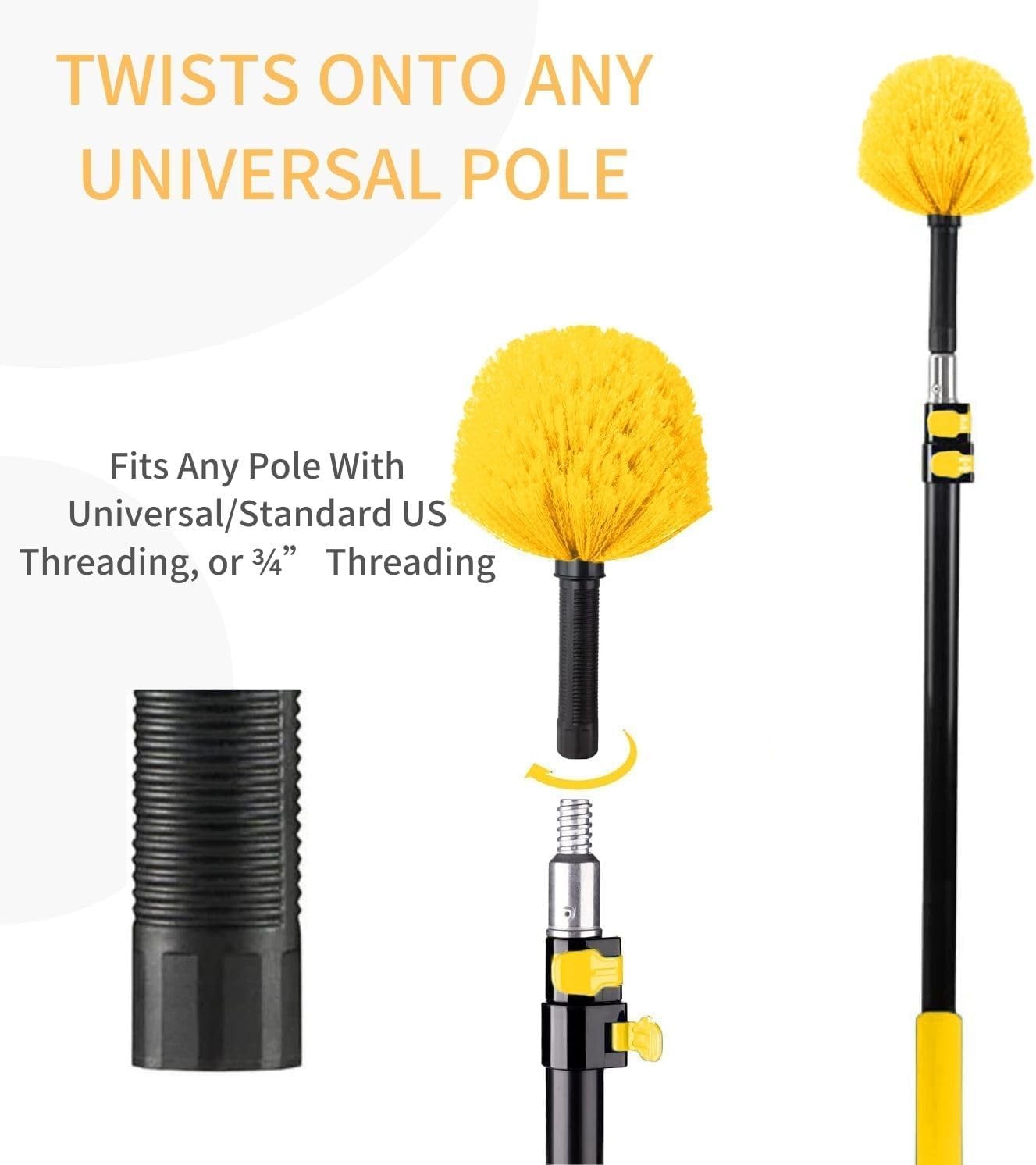 Cobweb Duster Brush Head, Spider Web Cleaning Tool, Indoor & Outdoor Use, Fit…