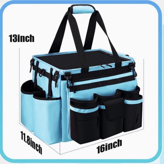 Large Rolling Cleaning Caddie Detachable Trolley with Waist Pouch Cleaning Tools