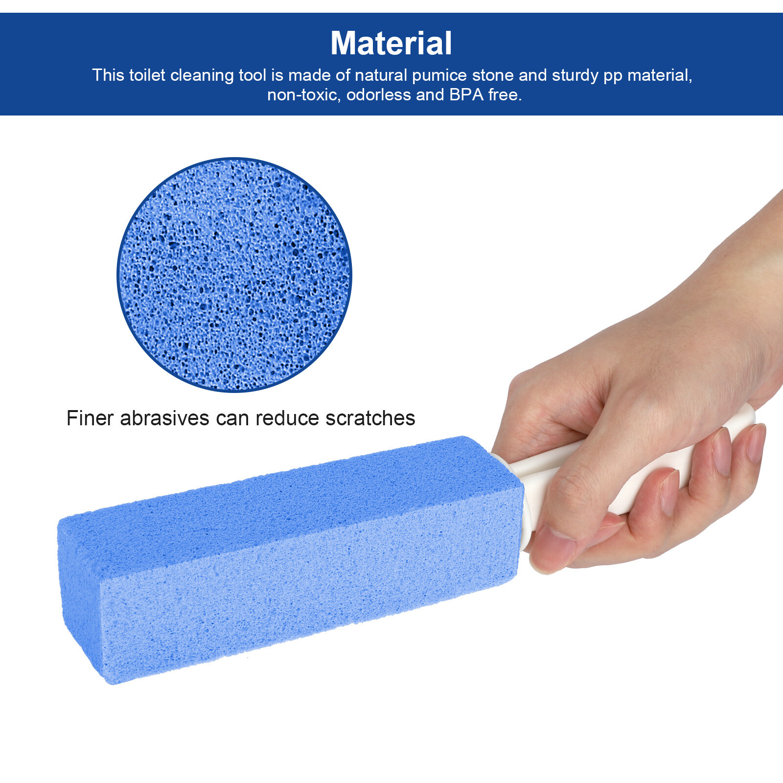 4 Pcs Pumice Stone Toilet Bowl Cleaner with Extra Long Handle Grill Sink Bathtub