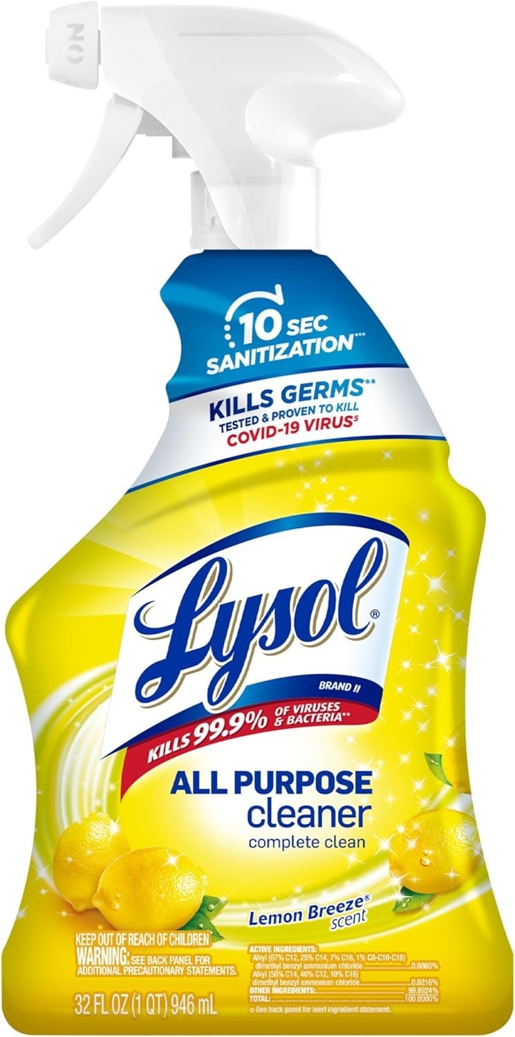 Lysol All Purpose Cleaner, Complete Clean, Lemon Breeze Scent – 32 oz