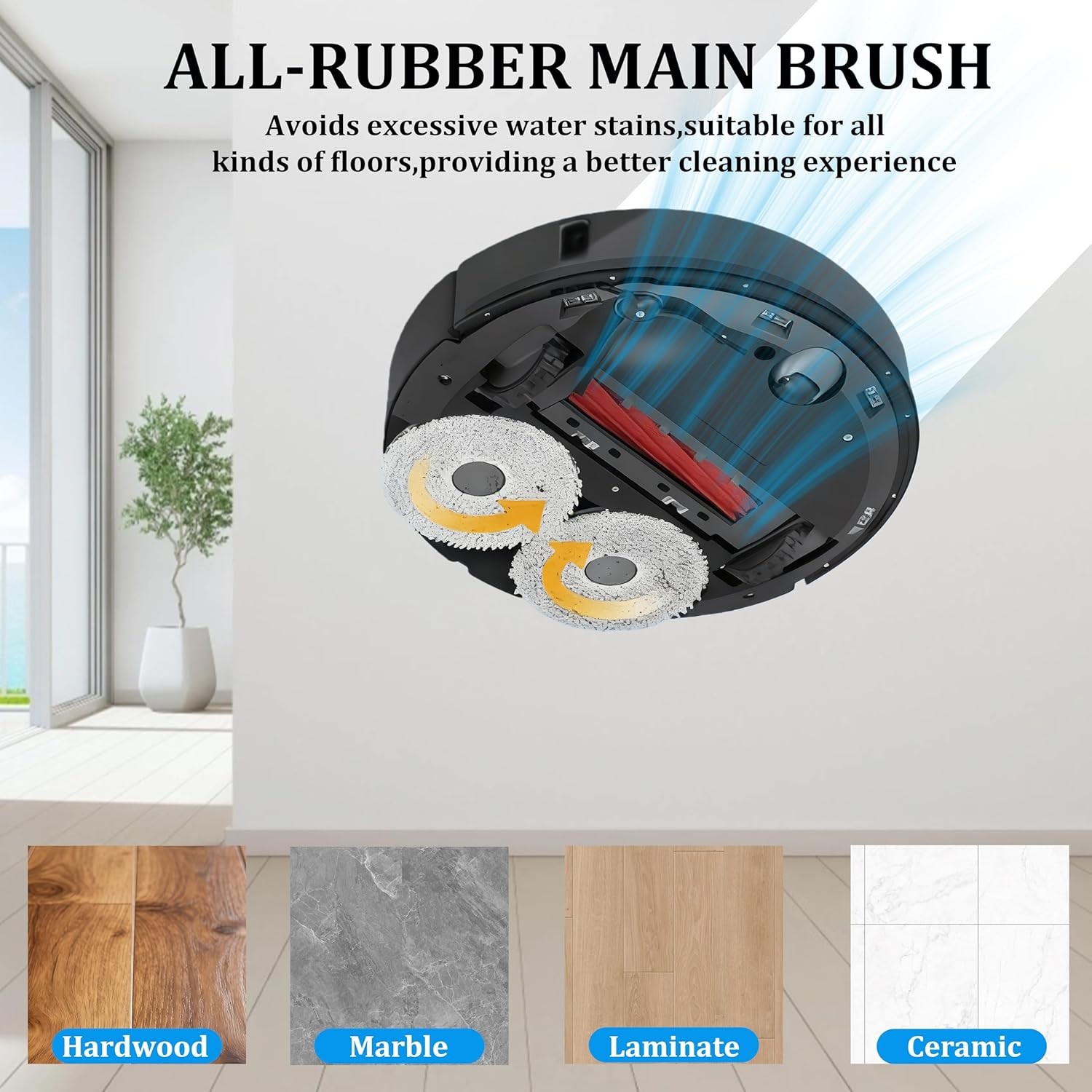 6 Pack Rubber Main Brush Replacement for Roborock Q Revo Series S7 Series QV
