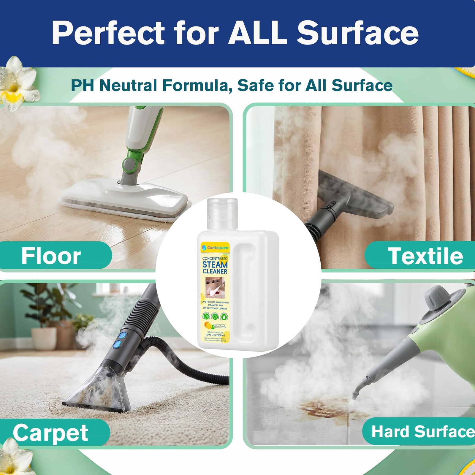 Highly Scented Fragrance Steam Mop Solution 20X Concentrated Makes 2.64 Gallo…