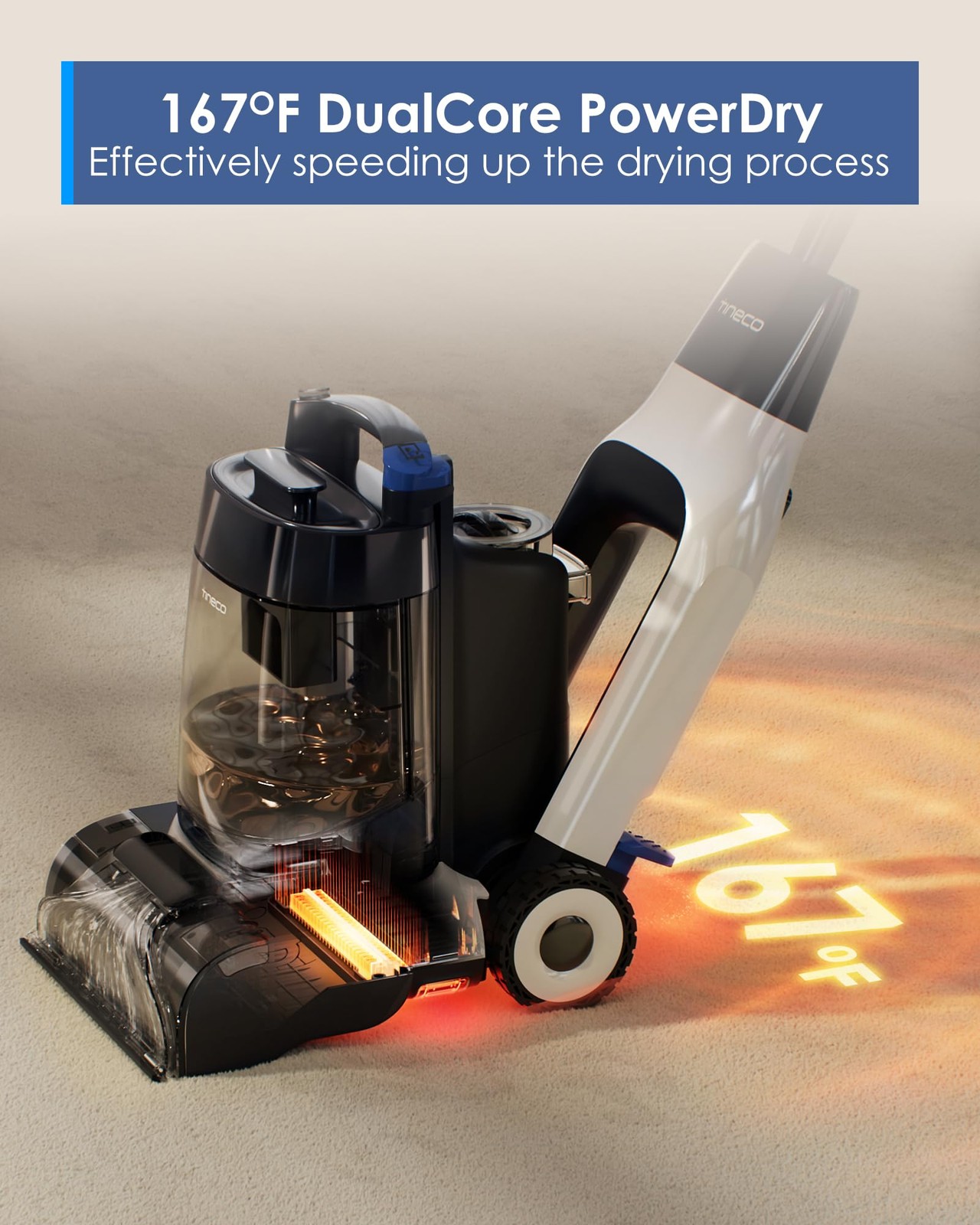 NIB Tineco CARPET ONE Cruiser Smart Carpet Cleaner, Self-Cleaning and FlashDry,
