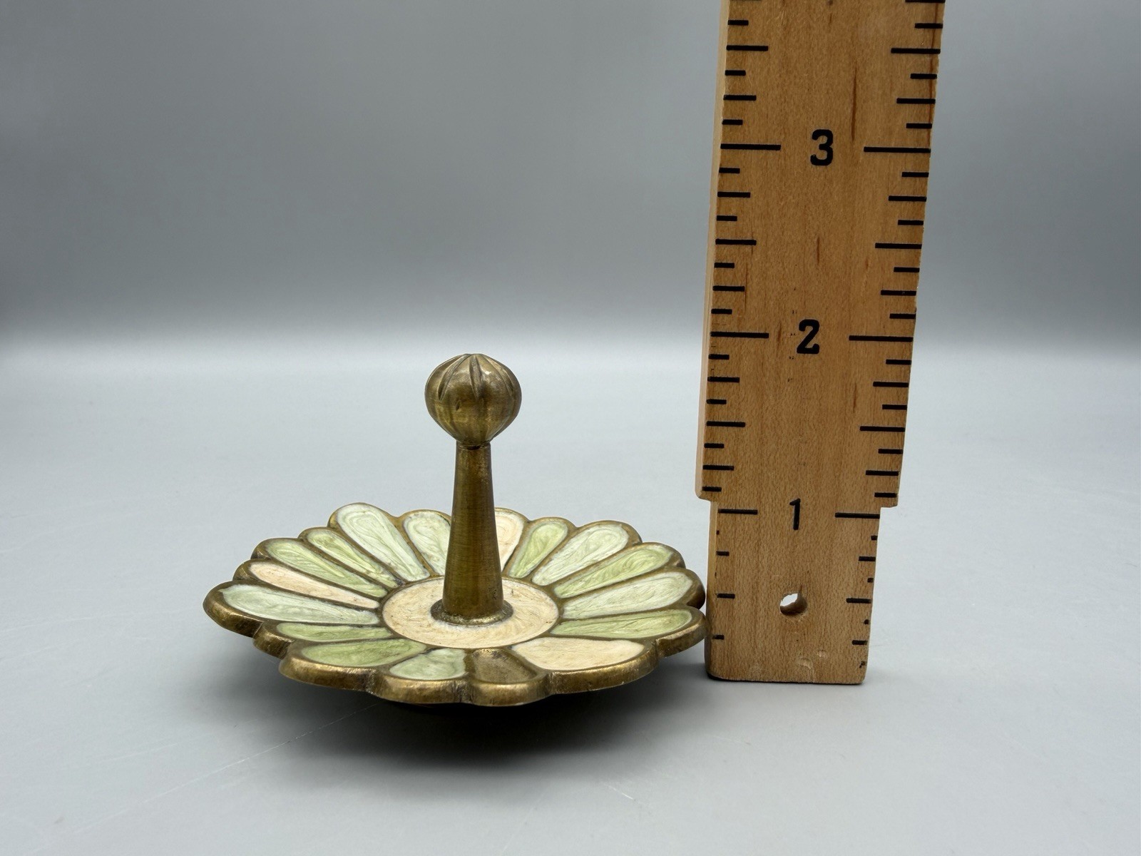 Anthropology Art Nouveau-Style Enamel on Brass Flower Hook