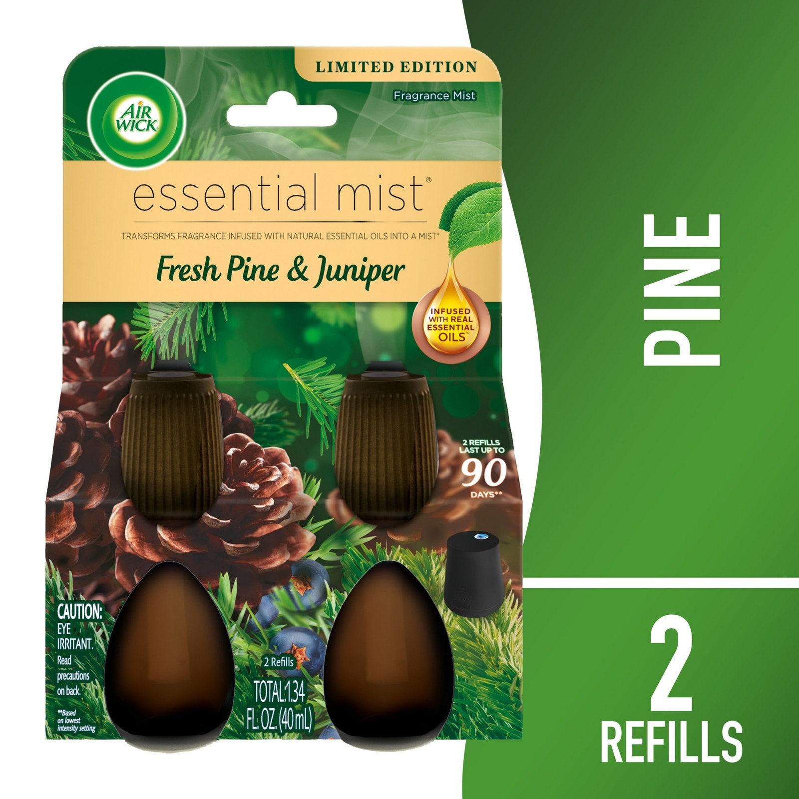 Air Wick Essential Mist Scented Oil Diffuser Refill 2-Pack Fresh Pine & Juniper