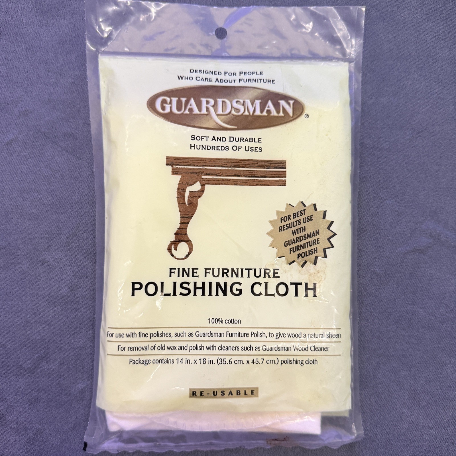 Guardsman Polishing Cloth for Fine Furniture Reusable 14″x18″ New/Sealed Polish