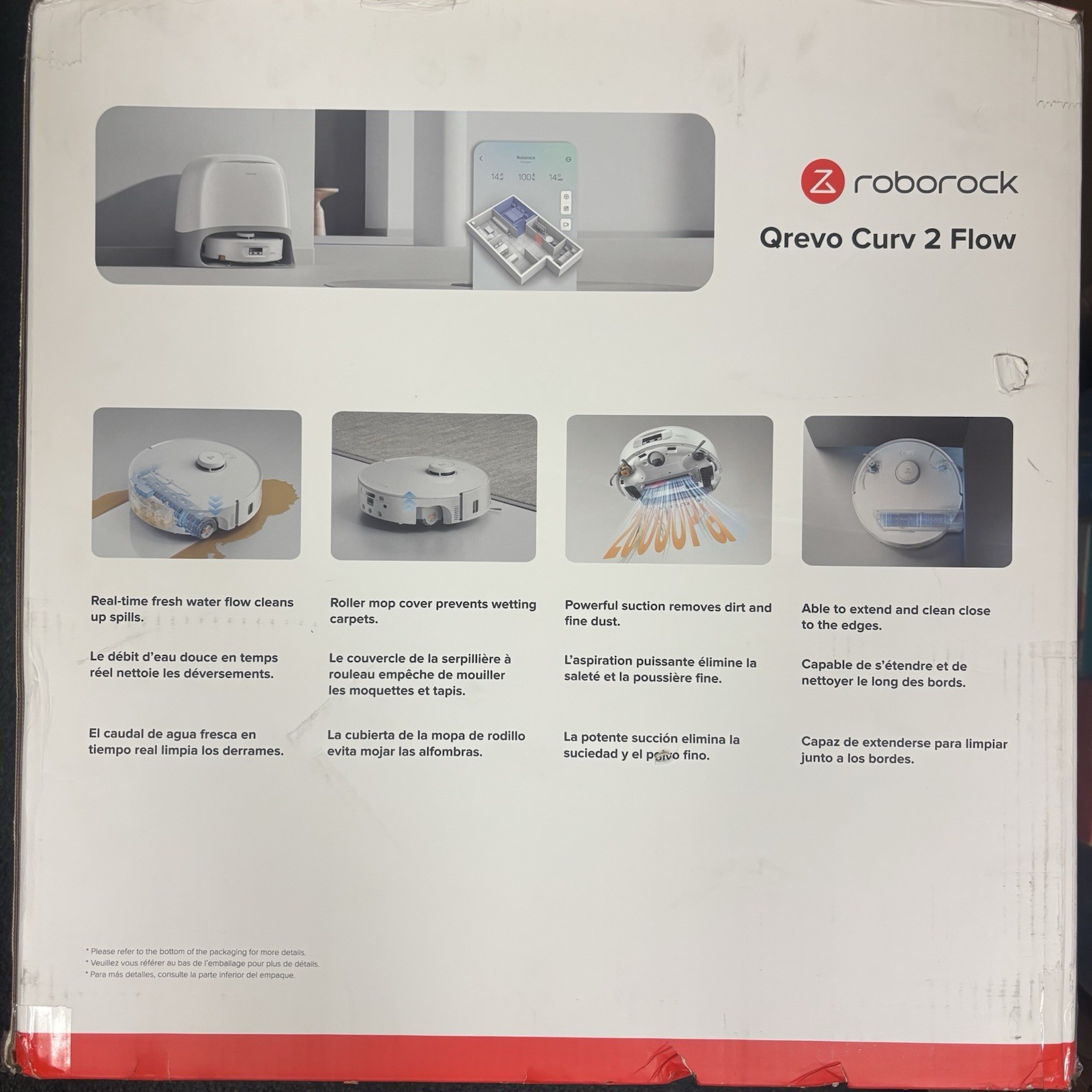 Roborock Qrevo Curv 2 Flow Robot Vacuum and Mop *Slight Damage Box – UNUSED