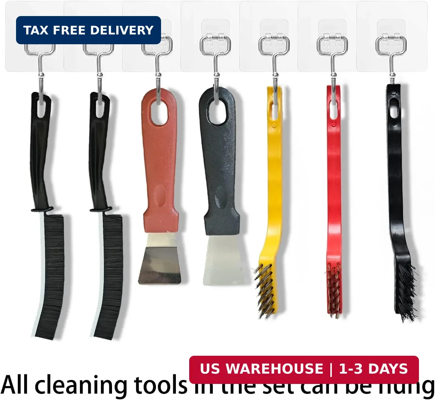 7 Pcs Multi-Purpose Crevice Cleaning Brush Tool for Stubborn Kitchen Grease Stai