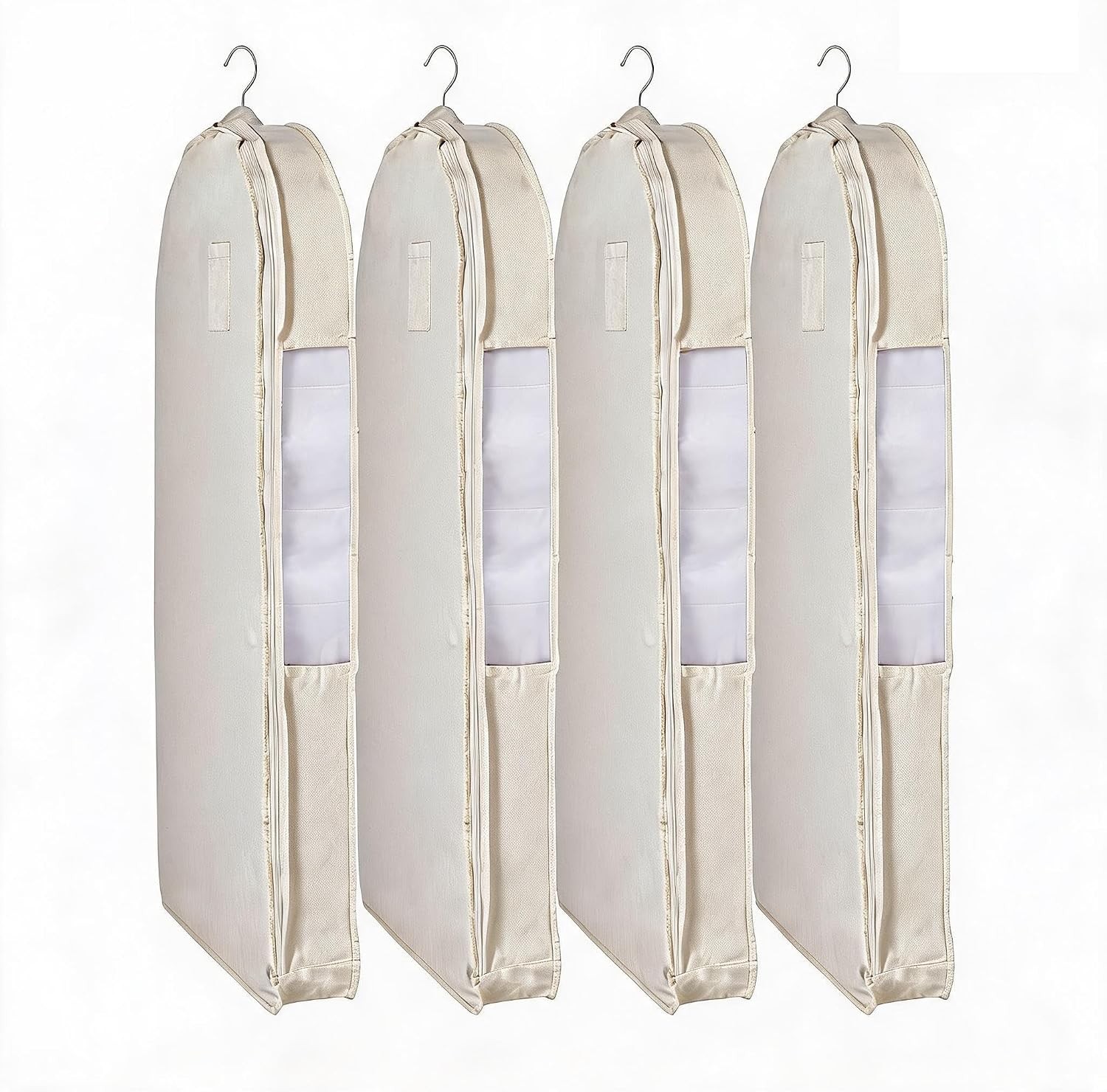 Breathable Cotton Garment Bags for Closet Storage 4 Pack Moth-Proof 106x60x10cm