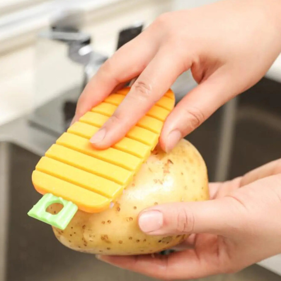 1 pc Flexible Fruit Vegetable Cleaning Brush Soft Kitchen Scrubber