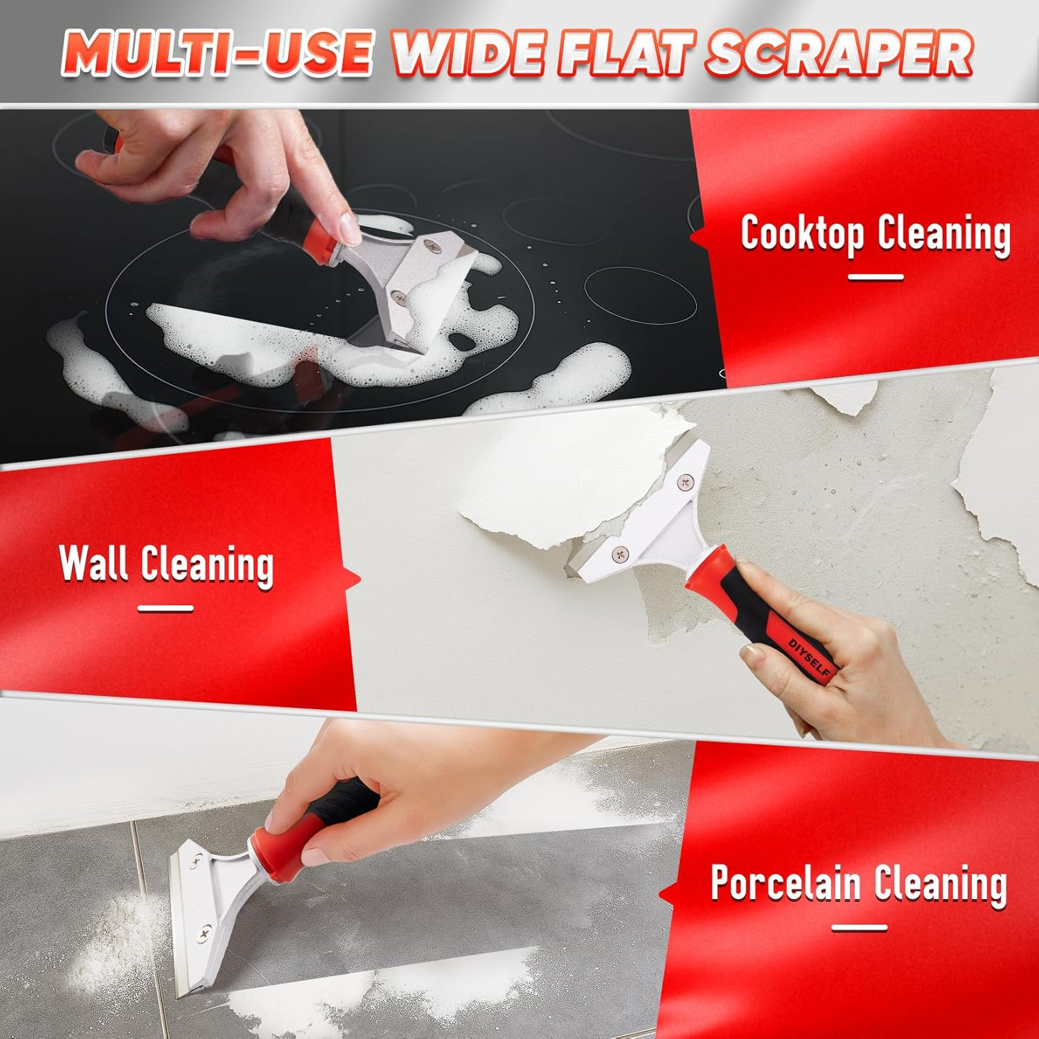 Caulking Tool, 4 in 1 Caulk Remover Tool for Bathroom, Bathtub, Grout, Shower, T
