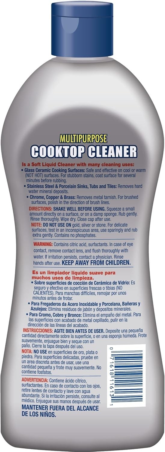 Cooktop Cleaner 2 x13 oz Multipurpose Liquid Stovetop Cleanser – Safe for Use…