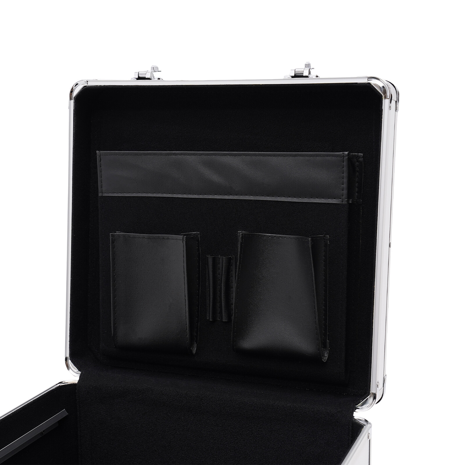 Tabletop Record Vinyl Carry Case Storage Box Locking with 50 Vinyl Record Silver