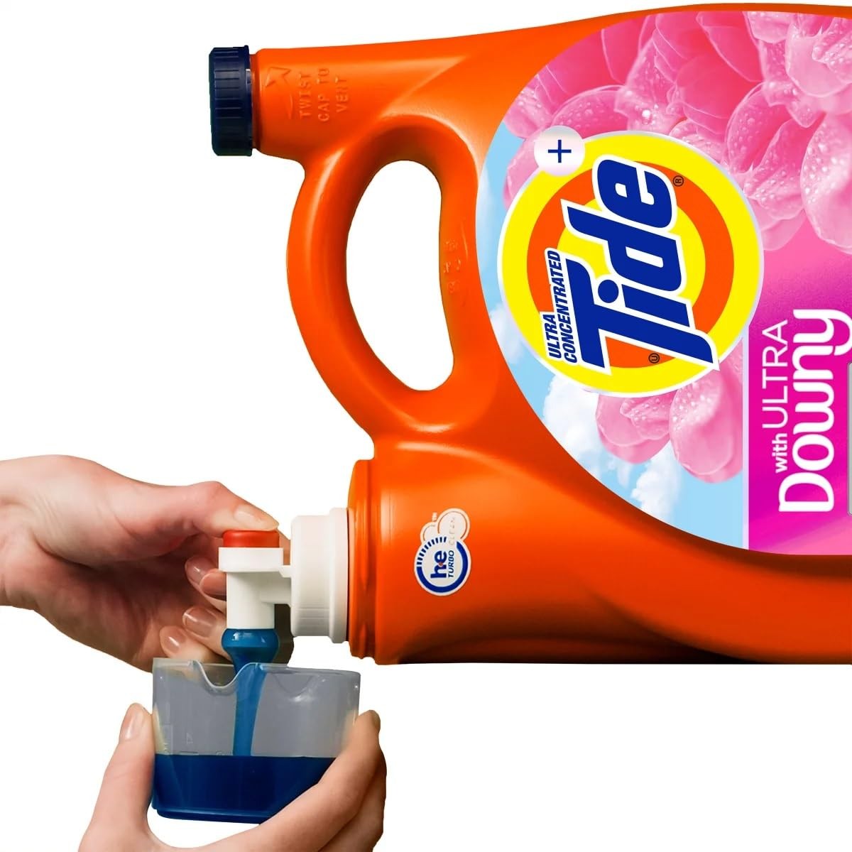 Tide Plus with Ultra Downy Laundry Detergent, April Fresh, 100 Loads, 128 Fl Oz