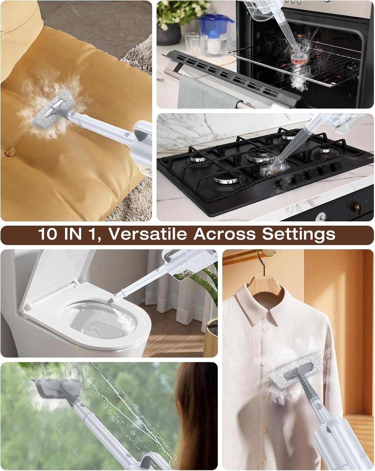 10s Heated Steam Mop: 350ml Tank & 248°F Cleaning Power for Ultimate Convenience