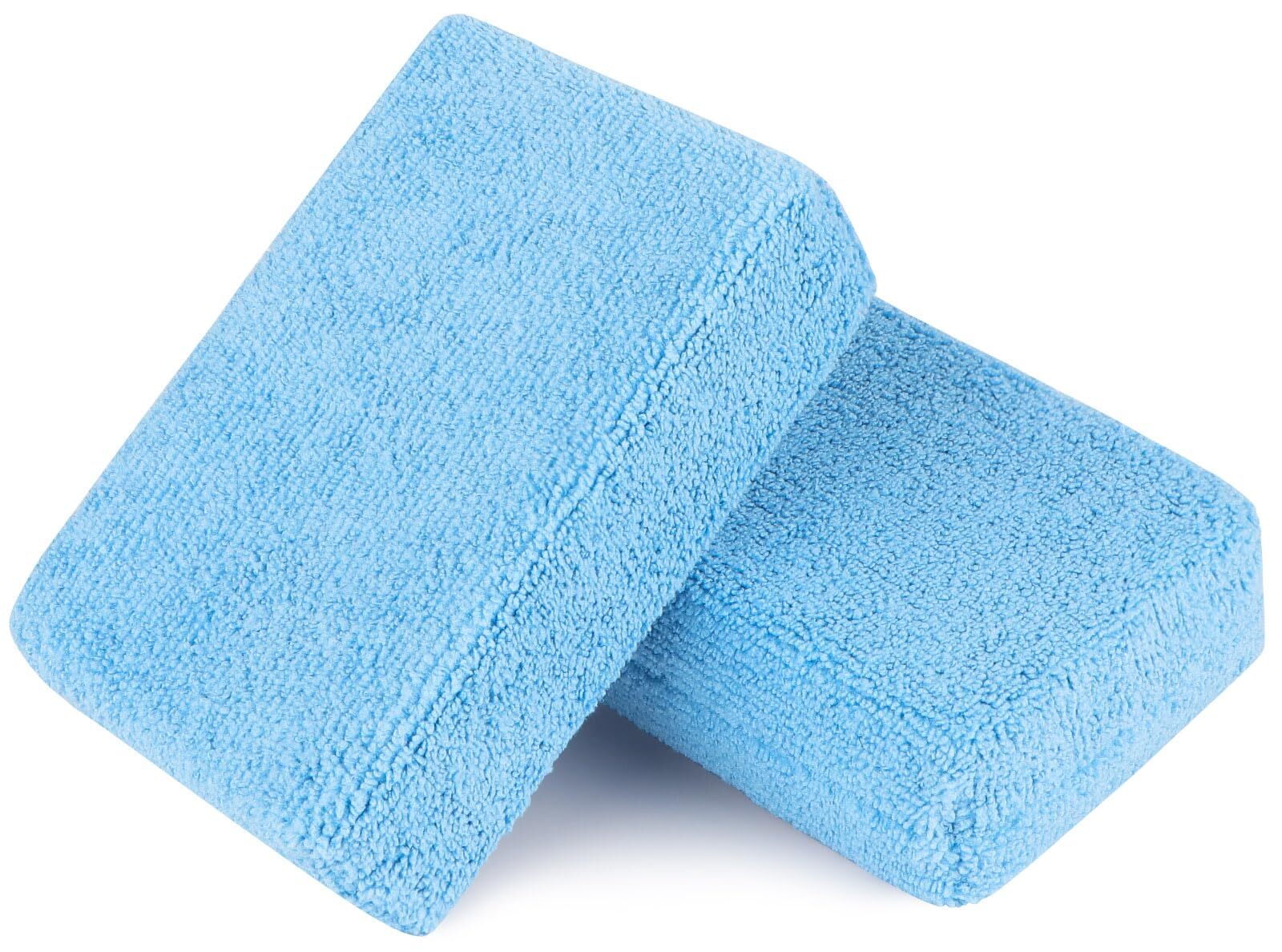2 Pack Microfiber Applicator Pads Car Wash Sponges Cleaning Pads for Wax Sealant