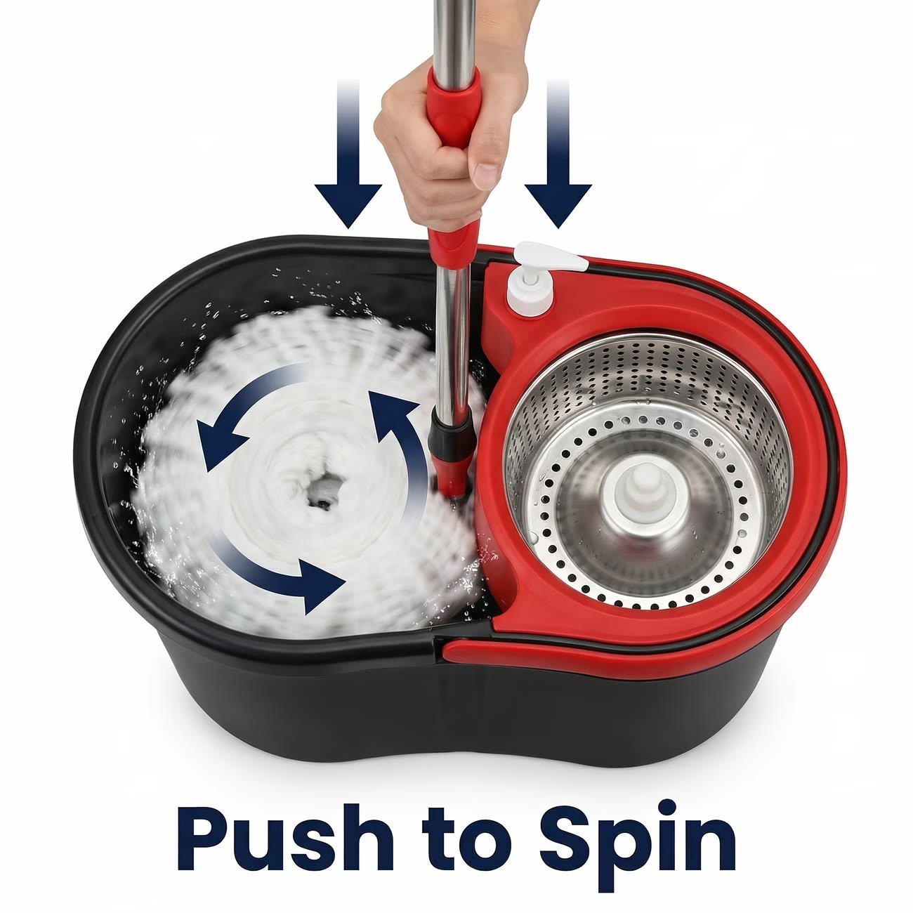 Spin Mop and Bucket with Wringer Set, 360° Spinning Mop System 3 Mop Refill