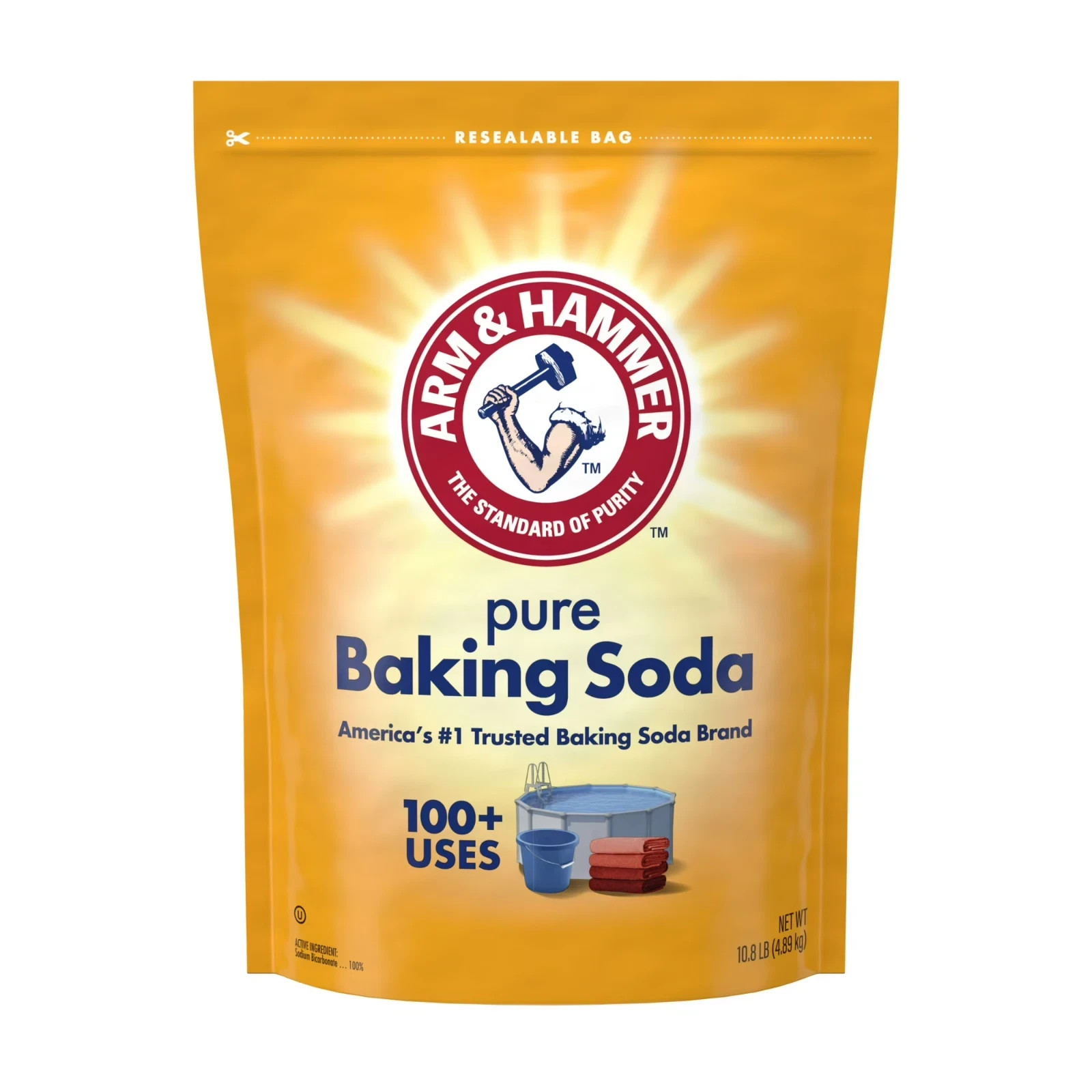 Pure Baking Soda, for Baking, Cleaning & Deodorizing, Pool 10.8 lb Bag