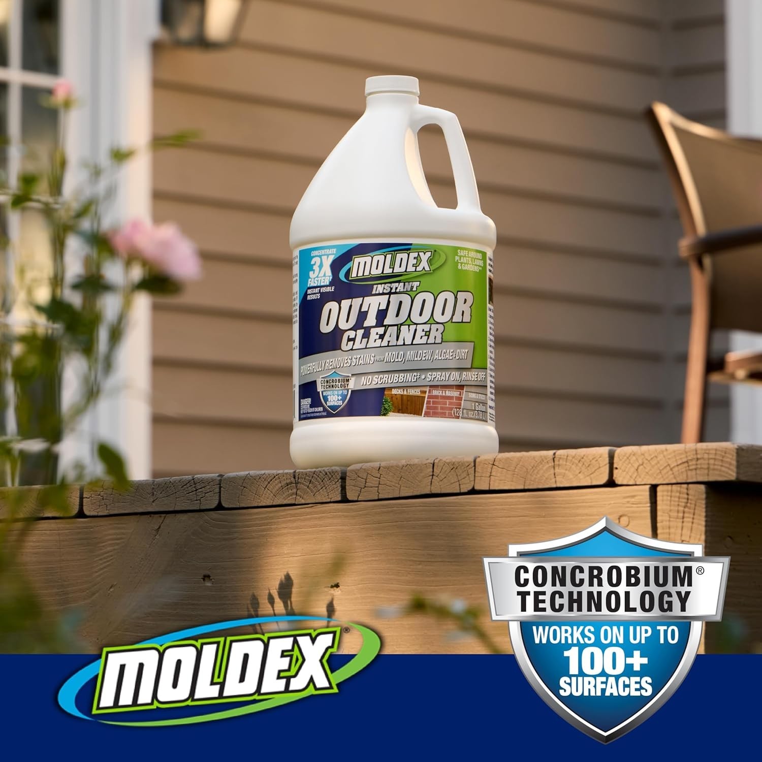 Instant Outdoor Cleaner Concentrate with Bleach, 1 Gallon – Fast Acting Solut…