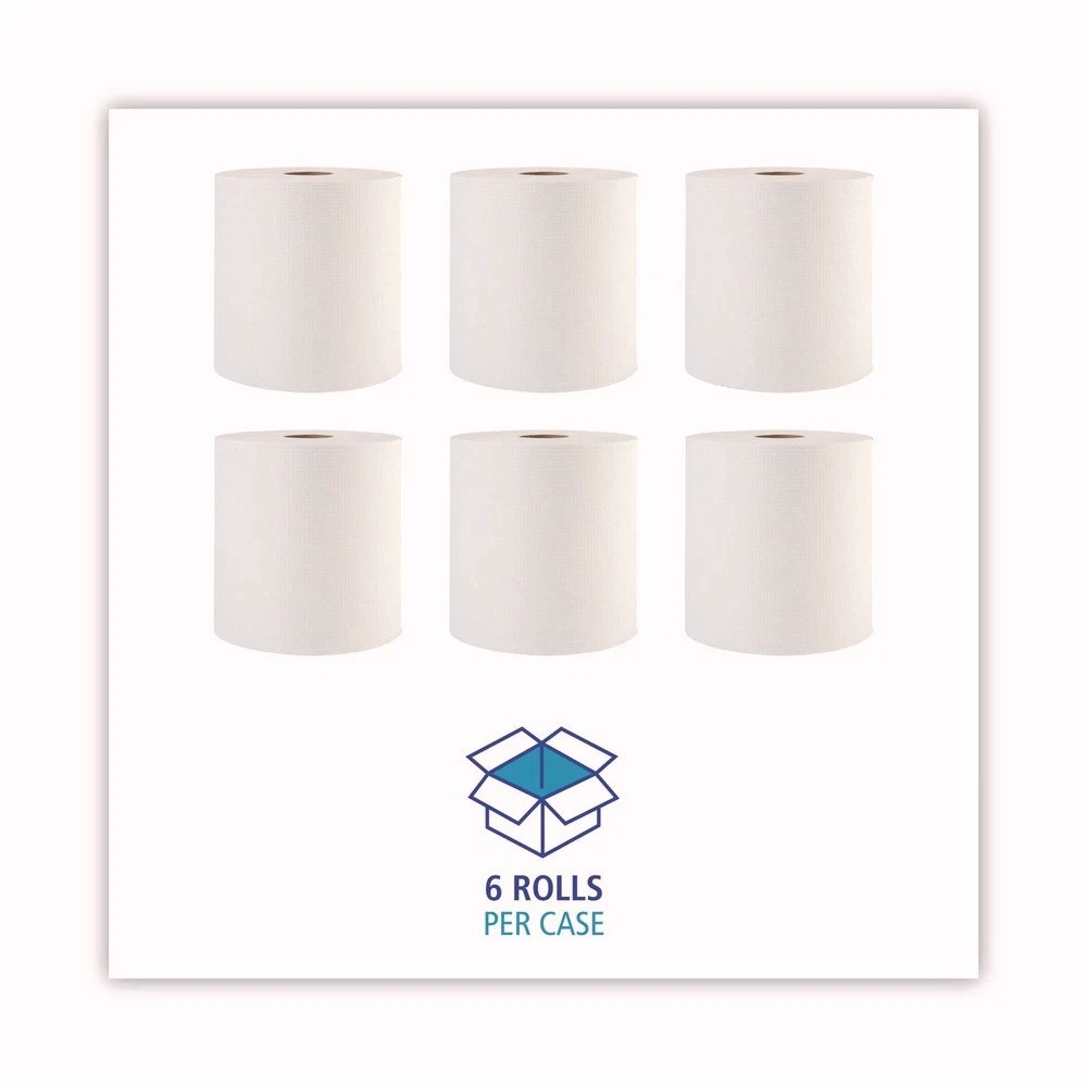 Boardwalk 6254B 8″ x 800′ 1-Ply Hardwound Paper Towels – White (6/Carton) New