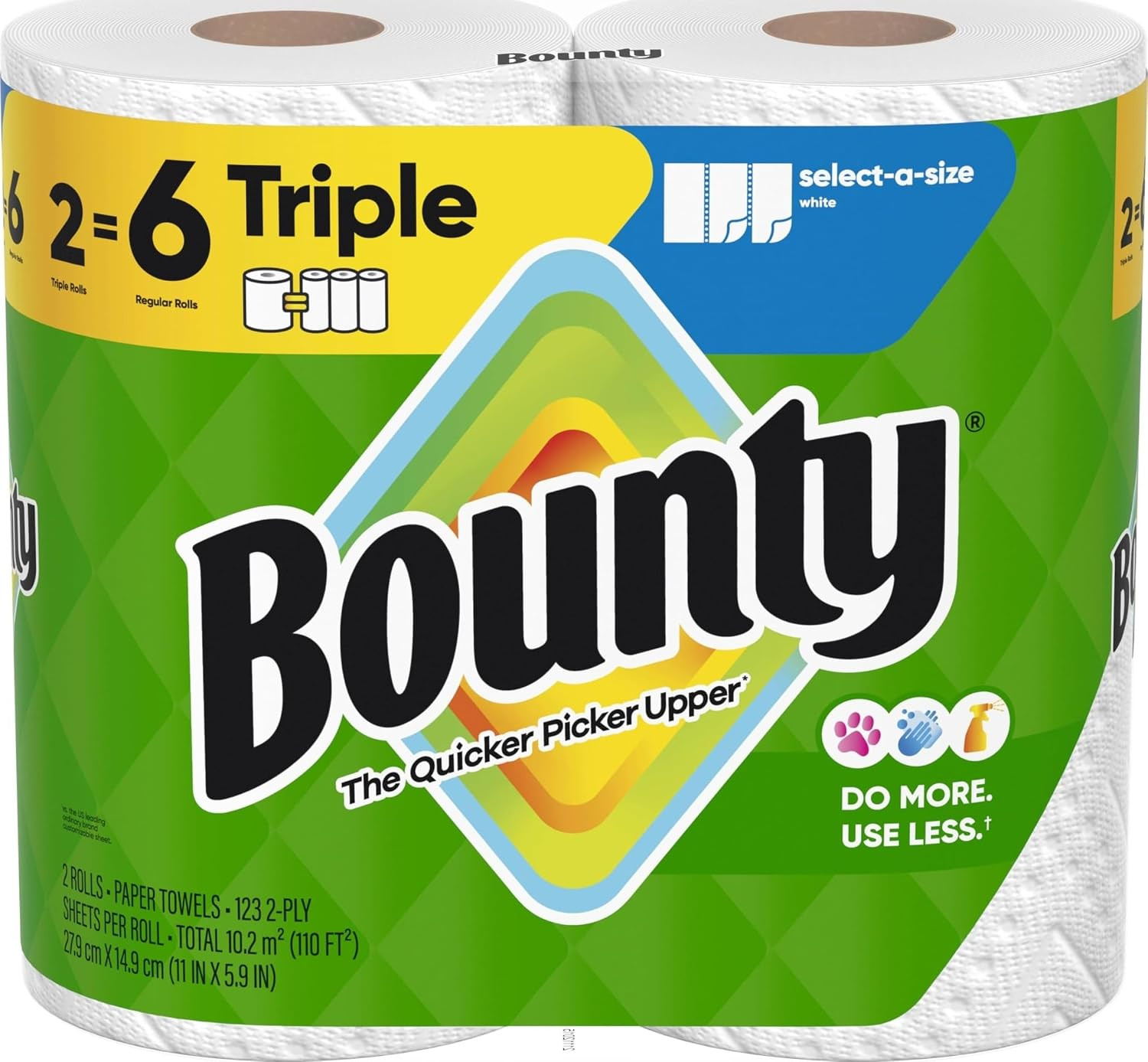 Select-A-Size White Paper Towels, 2 Triple Rolls = 6 Regular Rolls
