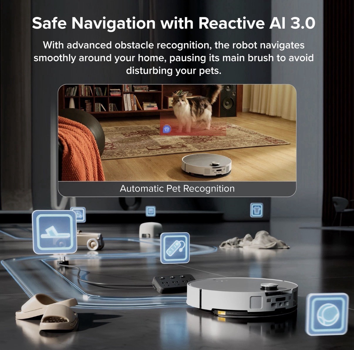 roborock Saros 10 Robot Vacuum and Mop, 22,000Pa Suction, AI Obstacle Avoidance,