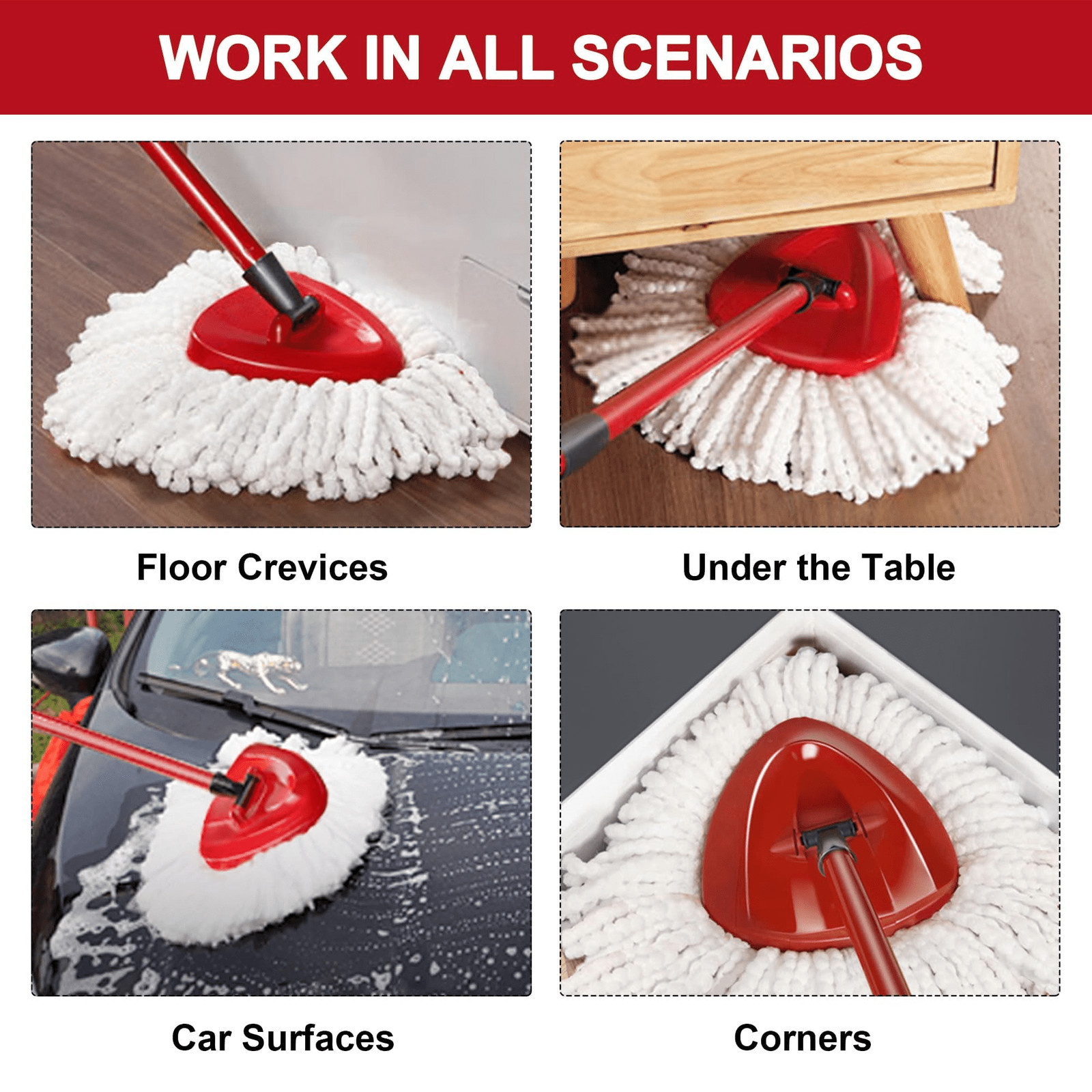 Replacement Mop Head for O-Cedar Spin Mop EasyWring Microfibers Mop Refill Heads