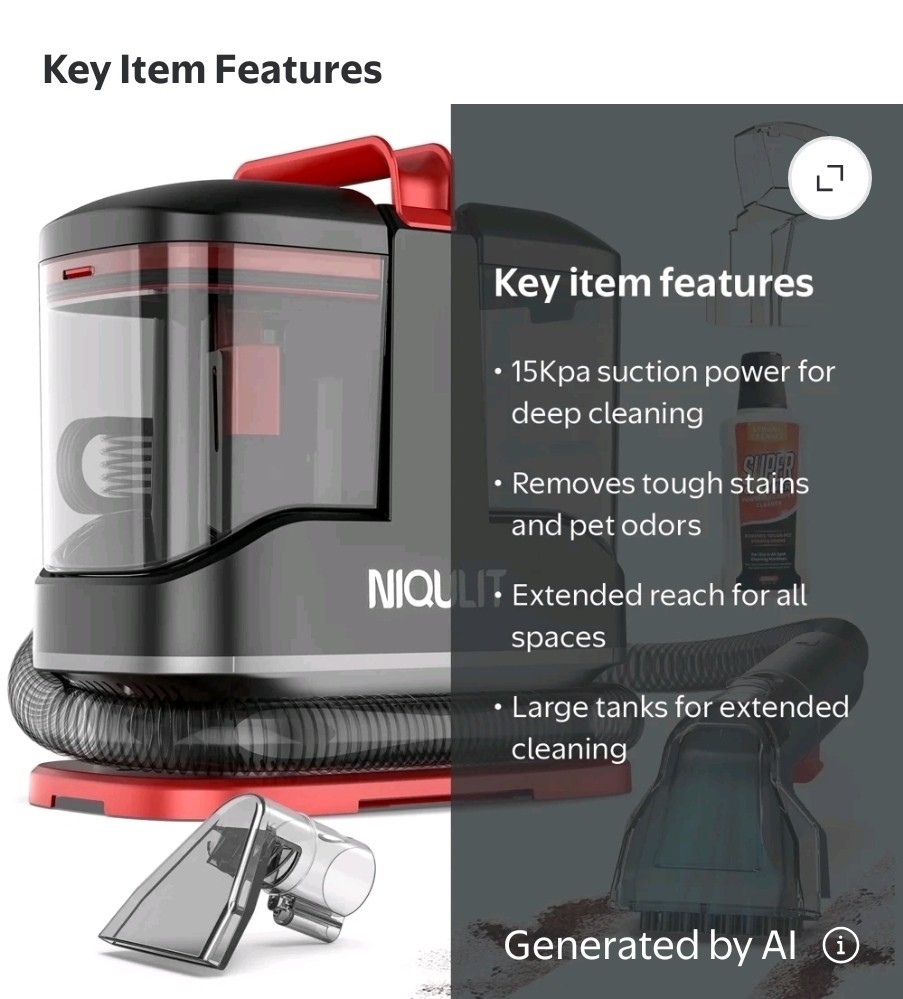 Portable Deep Spot Cleaner Machine for Sofa, Couch, Rug and Carpet