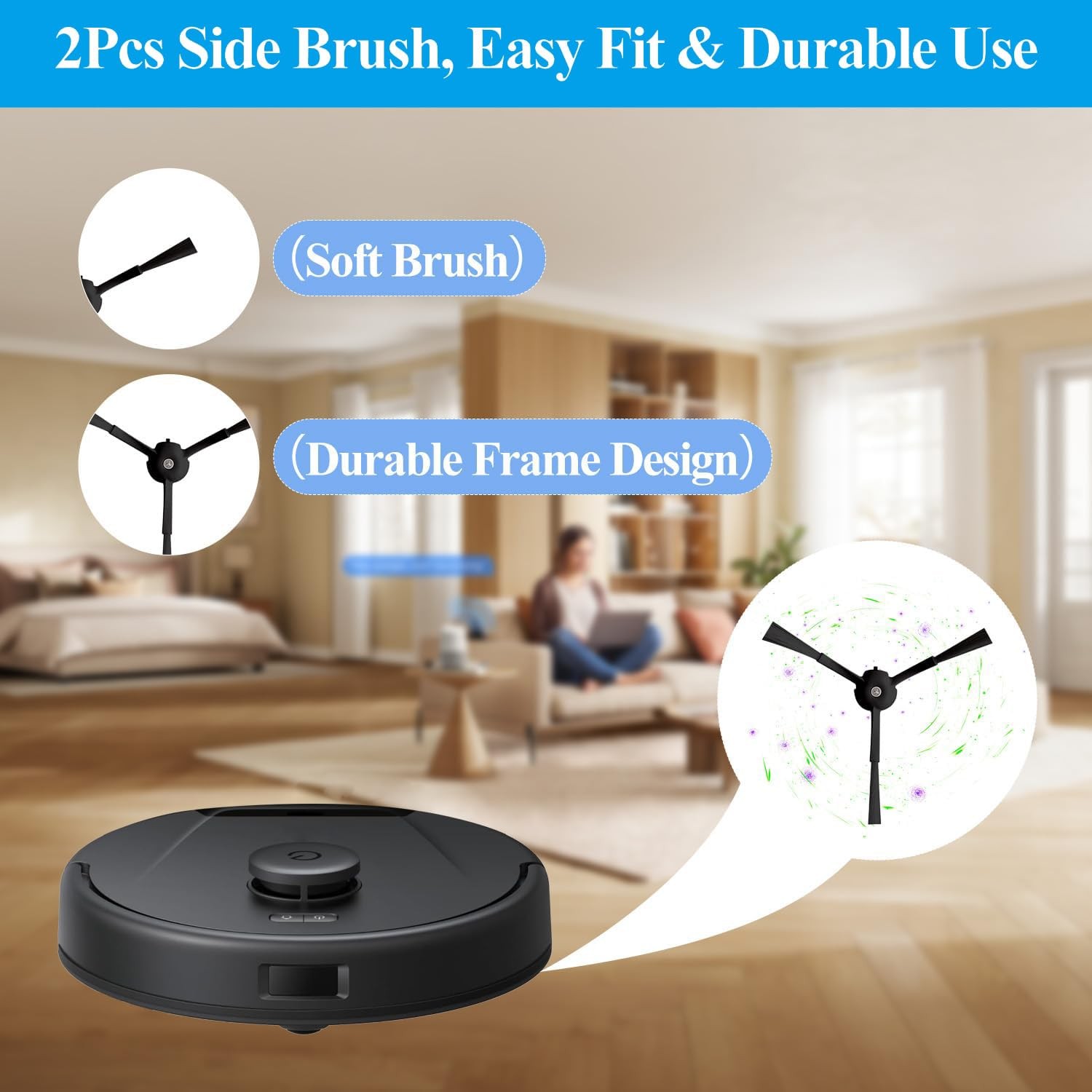 Replacement Parts for Eufy X8 Pro Robot Vacuum Series – Includes 1 Rolling Brush