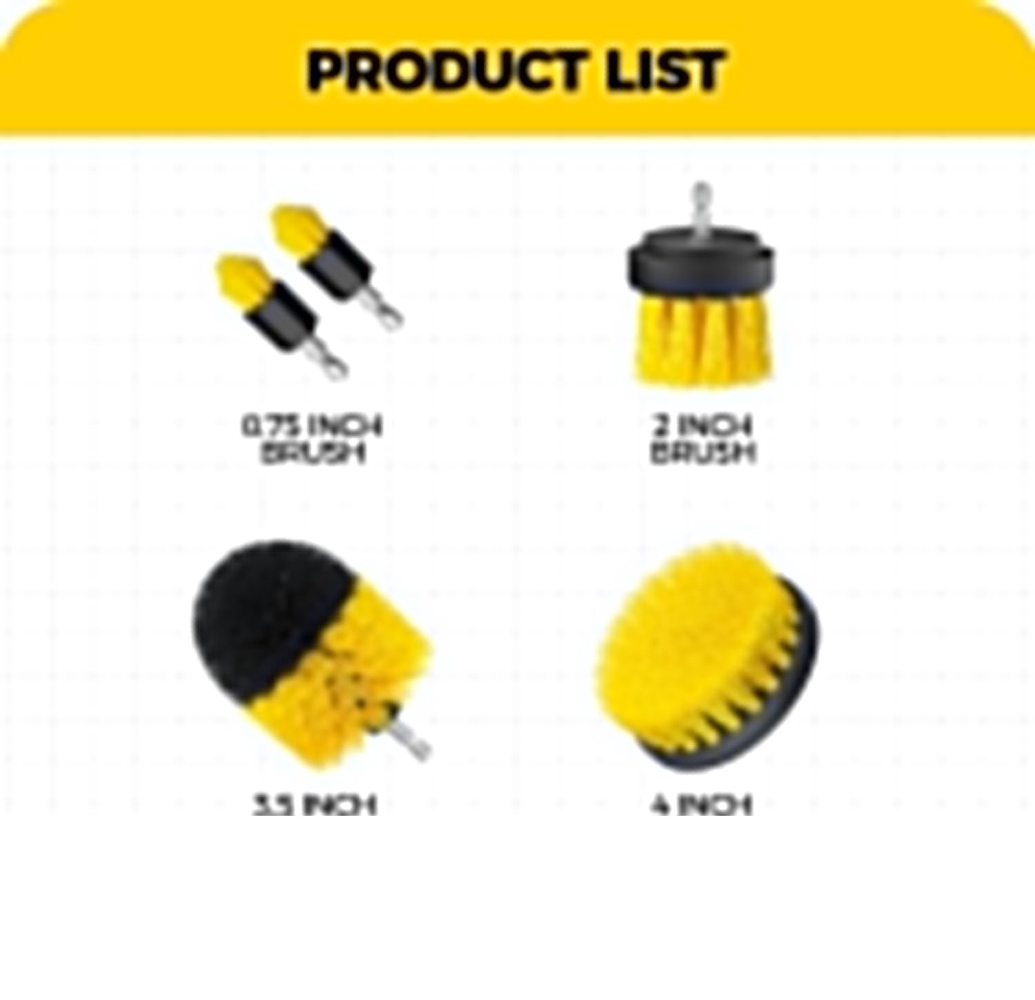 6Pack Drill Brush Power Scrubber Cleaning Brush Extended Long Attachment Set