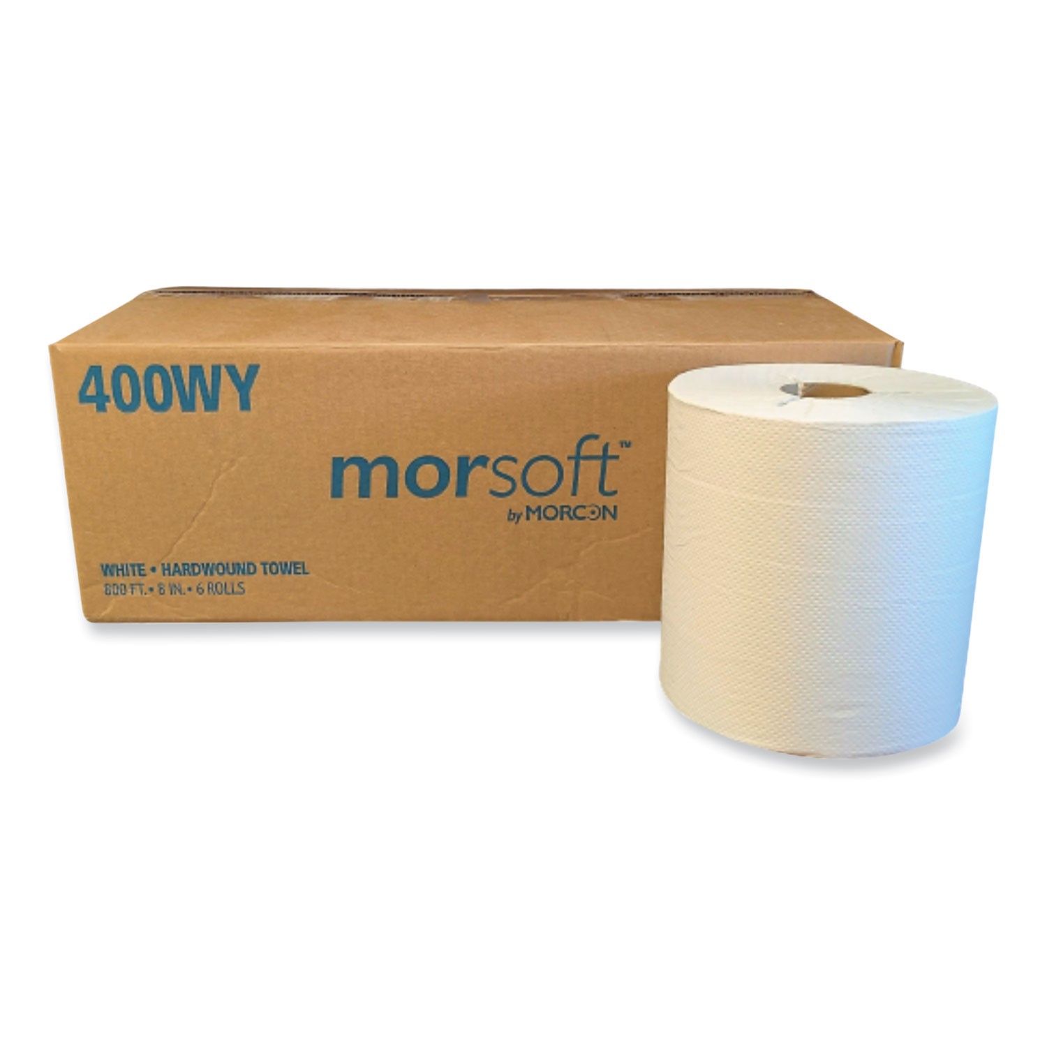 MORSOFT CONTROLLED TOWELS, Y-NOTCH, 8 X 800 FT, WHITE, 6/CARTON