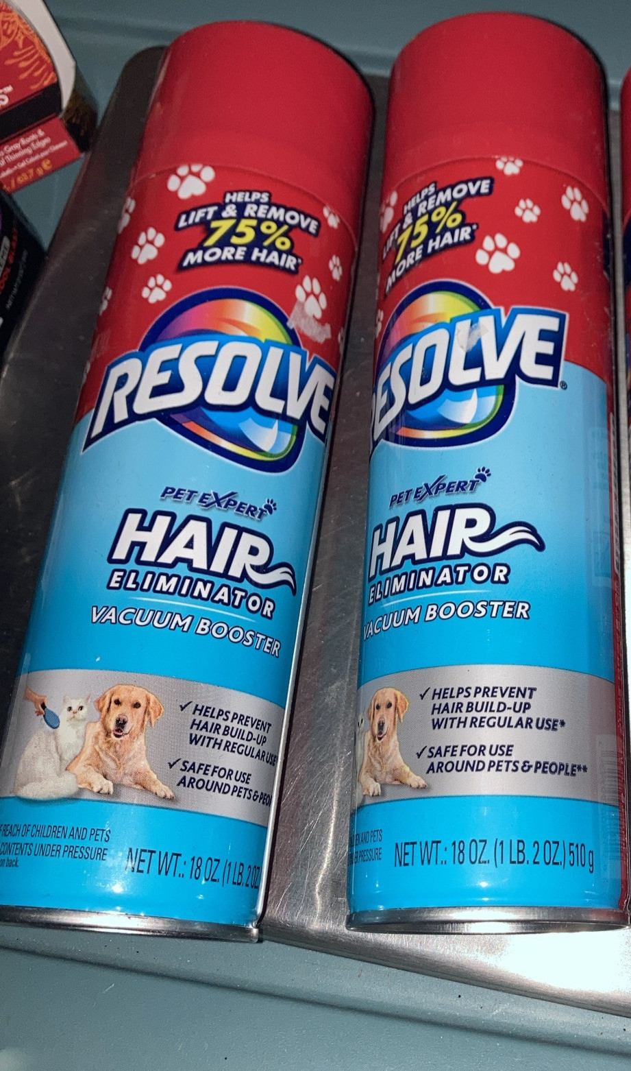 2 Resolve pet expert hair eliminator carpet cleaner 18oz Dog Cat