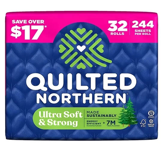 Quilted Northern Ultra Soft & Strong 2-Ply Toilet Paper 32 rolls, 244 sheets/rol