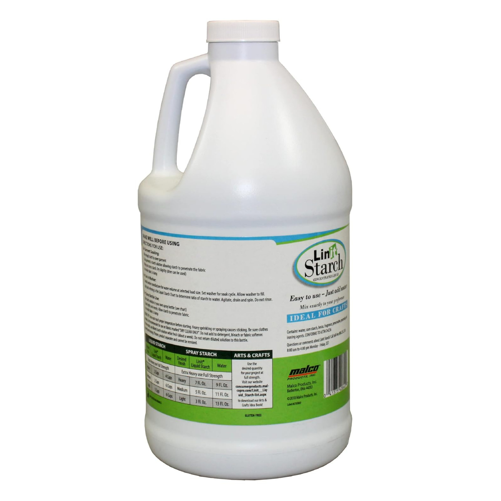 Linit Starch No Dyes No Bleach Concentrated Liquid For Easier Ironing, 64 Fl Oz