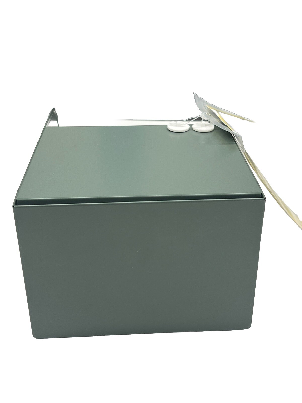 IKEA REJSA Storage Box Metal Bin Gray/Green 7″ x 9 3/4″ x 5″ NEW 804.577.88