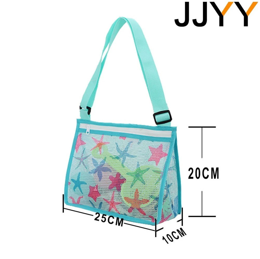 1pcs Foldable Mesh Beach Bag – Seashell & Toy Storage Tote for Kids – NEW