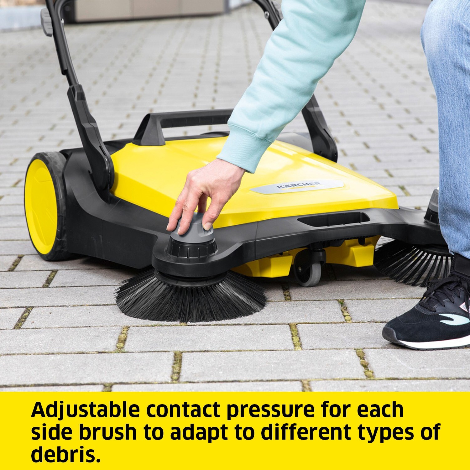 Karcher S6 Twin, Push Sweeper, 10 Gal, for Driveway, Sidewalk, Garage – NEW