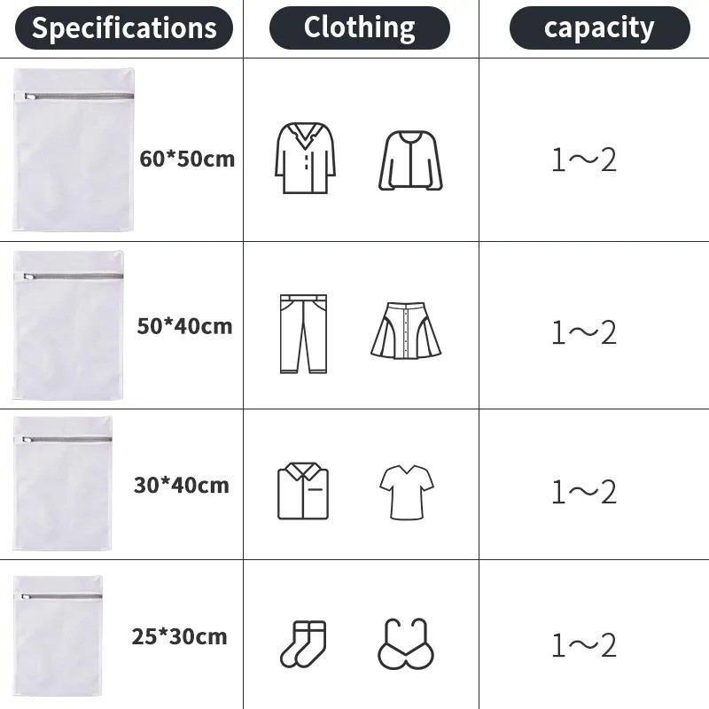 Mesh Laundry Bags for Delicates with Non Rust Zipper- White Laundry Bag