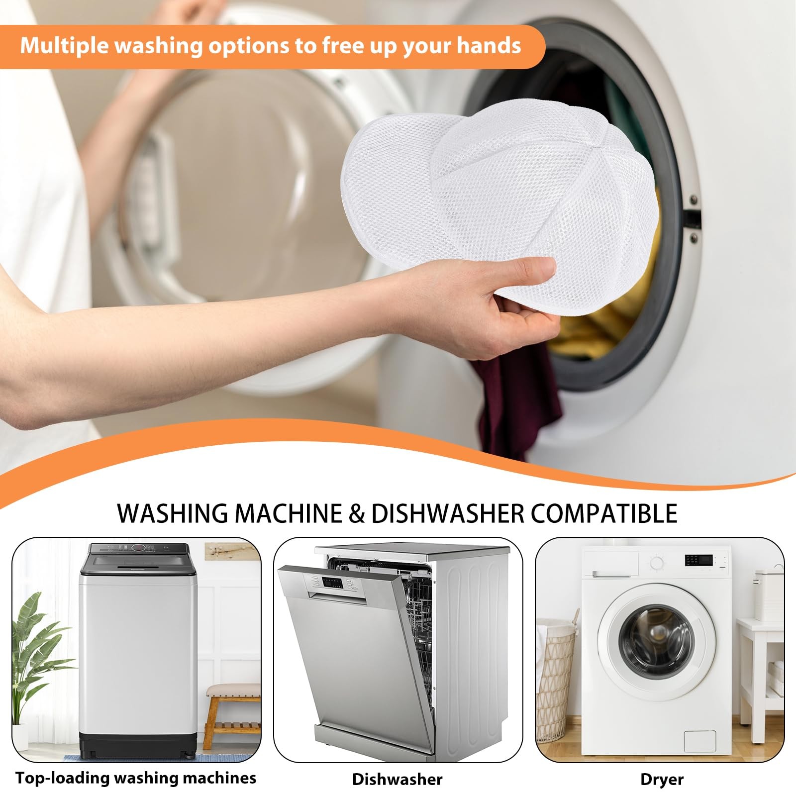 Hat Washer Cage Cleaner for Baseball Caps Fit 13*8.5 inches, White