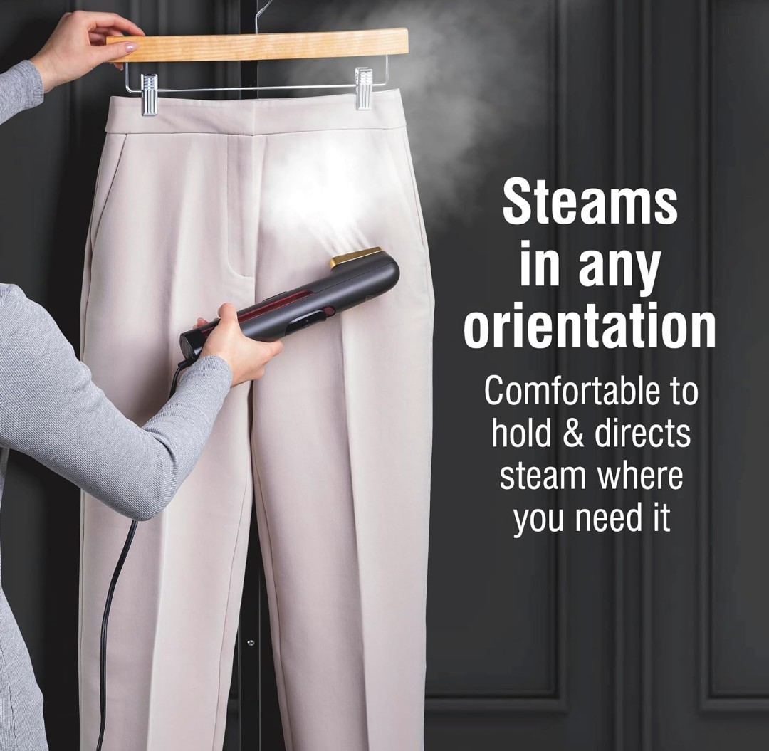 CHI Handheld Corded Garment Steamer 800W 35 sec Heat, 5 min Steam, Bag