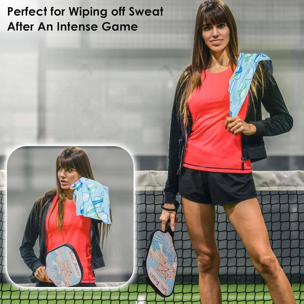 15 In. W X 17 In. D X Soft Pickleball Towel Set Absorbent Fast Drying Fun Patter