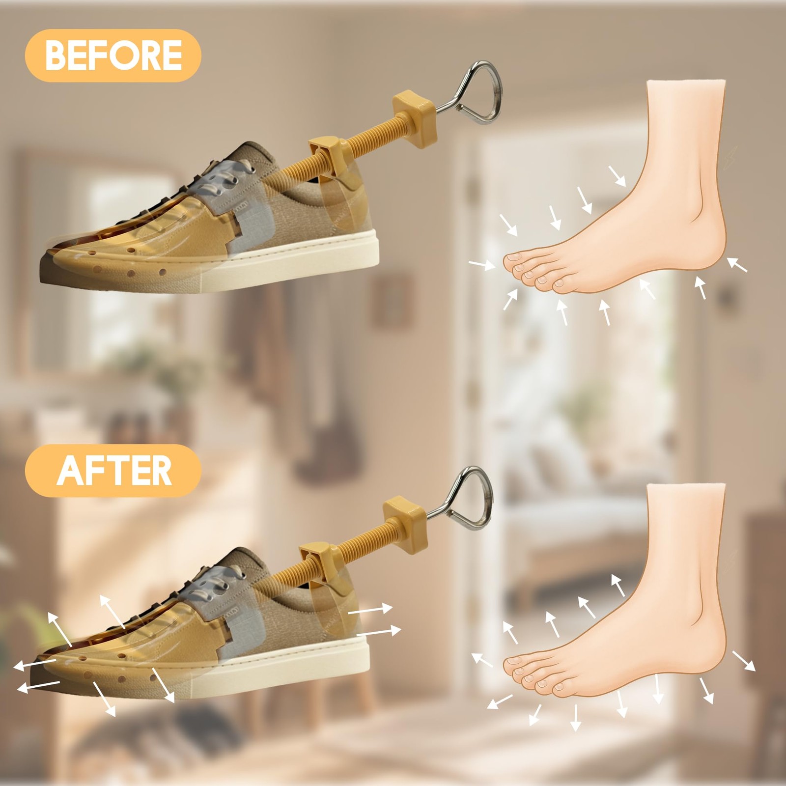 JJDPARTS Shoe Stretcher Women and Men,Pair L S, L (for Men Size Us 8-13)